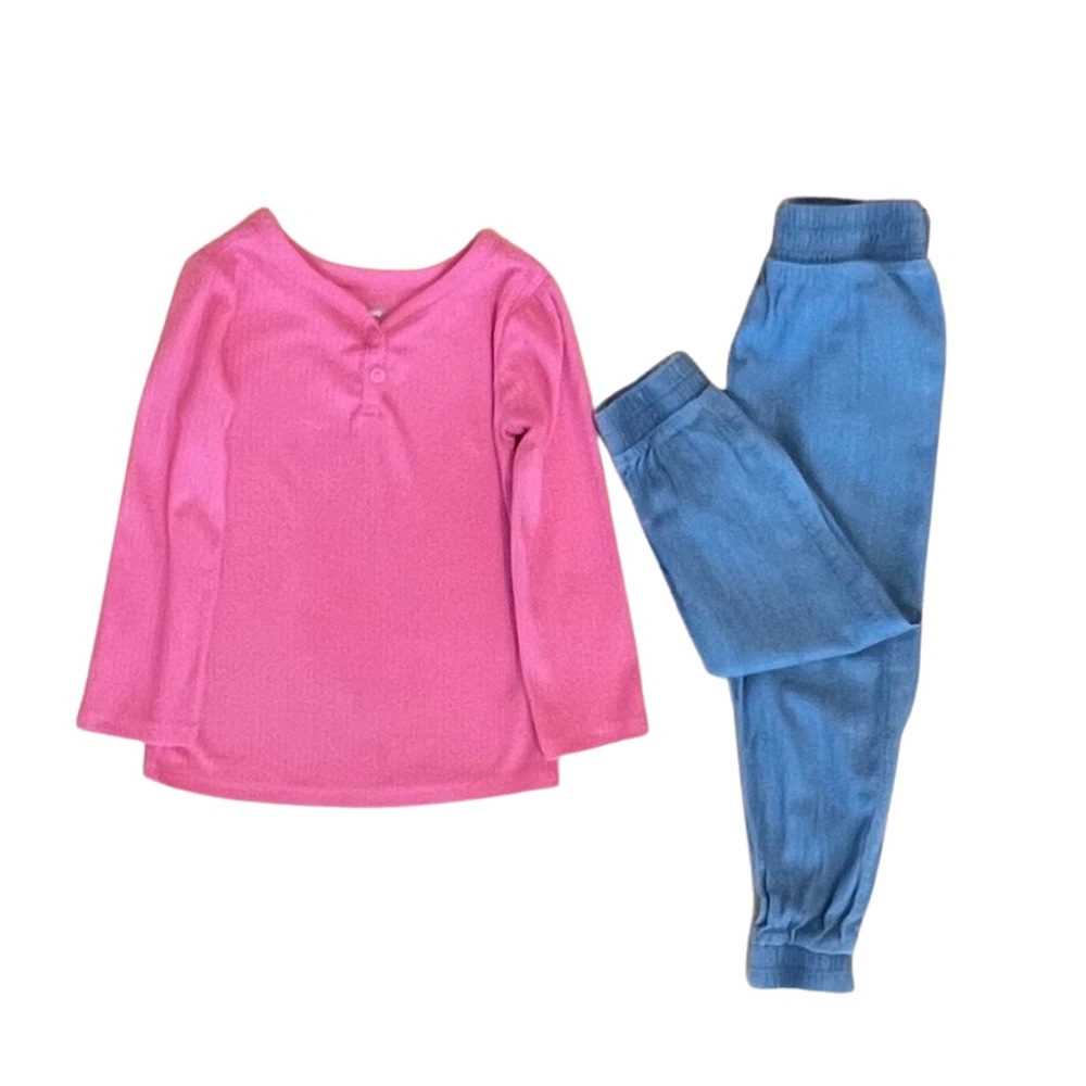 Girls 3T Garanimals Outfit - Ribbed long sleeve / light blue pants